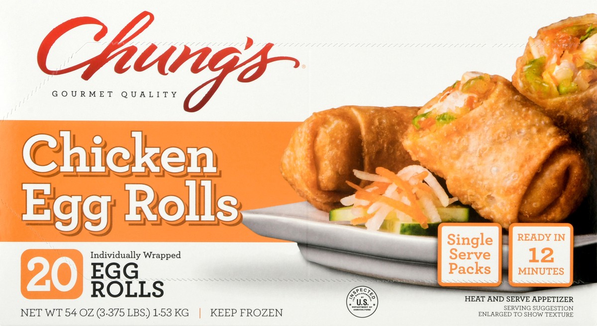 slide 6 of 13, Chung's Chung''s 20 Count Chicken Egg Roll Carton With Sauce, 20 ct