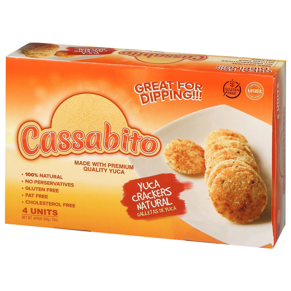 slide 3 of 4, Cassabito Gluten Free Yuca Crackers 4 Units, 85 gram