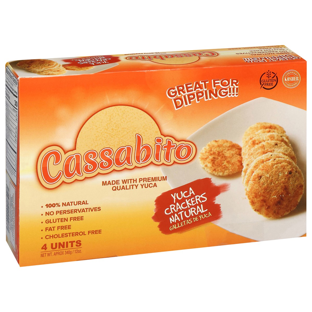 slide 2 of 4, Cassabito Gluten Free Yuca Crackers 4 Units, 85 gram