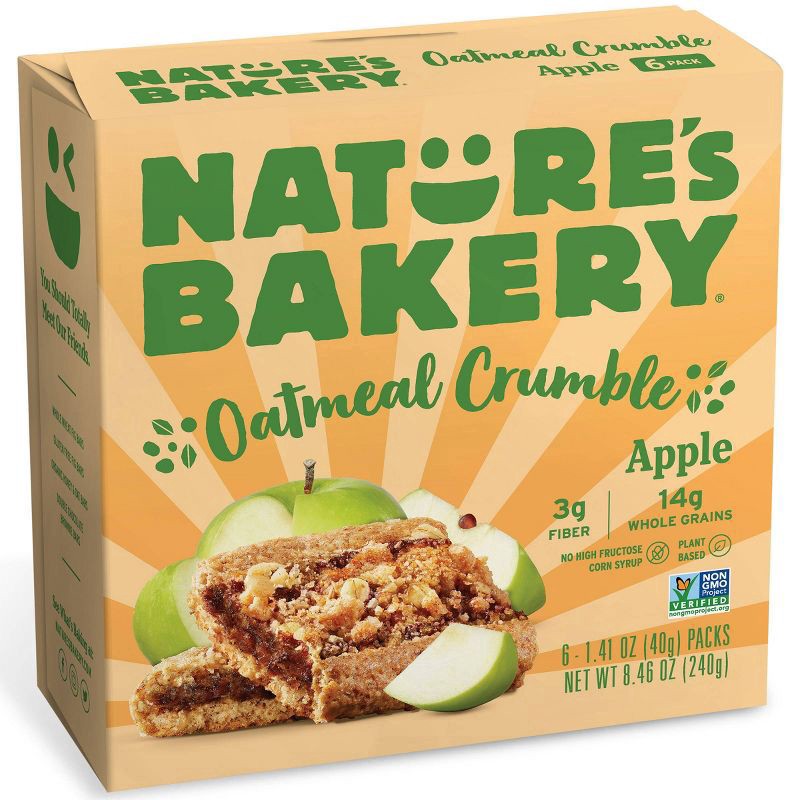 slide 1 of 5, Nature's Bakery Apple Crumble Bar - 6ct, 6 ct