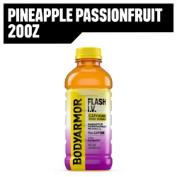 BODYARMOR Flash IV Zero Sugar Caffeine Pineapple Passionfruit Bottle, 20 fl oz