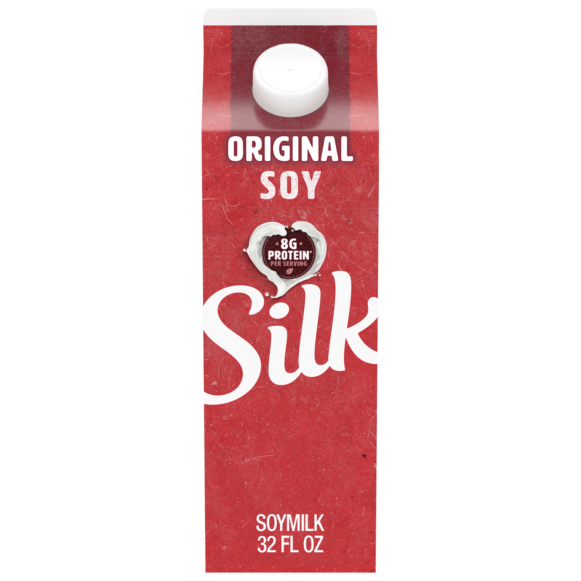 slide 1 of 8, Silk Soy Milk, Original, Dairy-Free, Vegan, Non-GMO Project Verified, 1 Quart, 32 fl oz