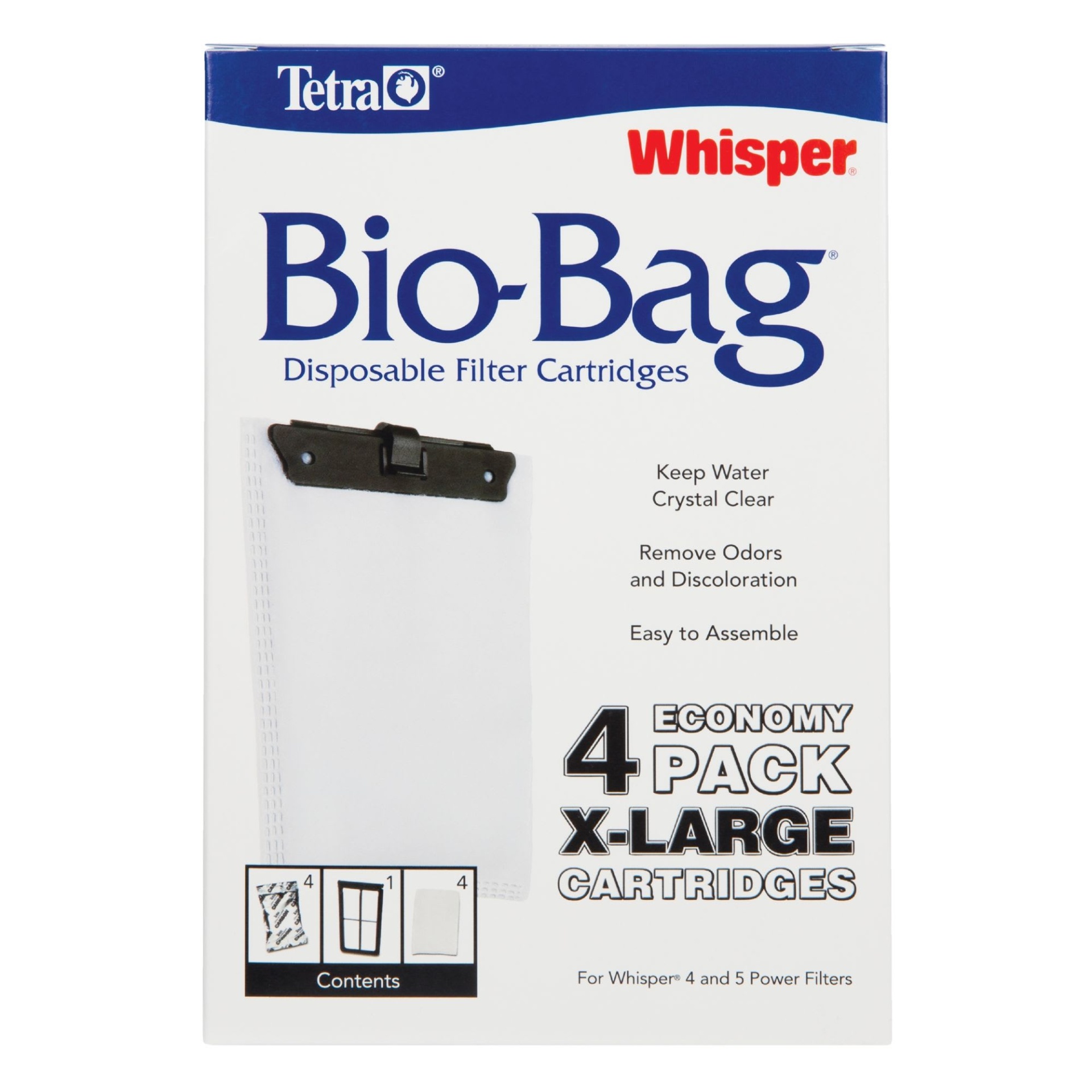 slide 1 of 1, Tetra Whisper Bio-Bag Disposable Filter Cartridges, X-Large, 4 ct