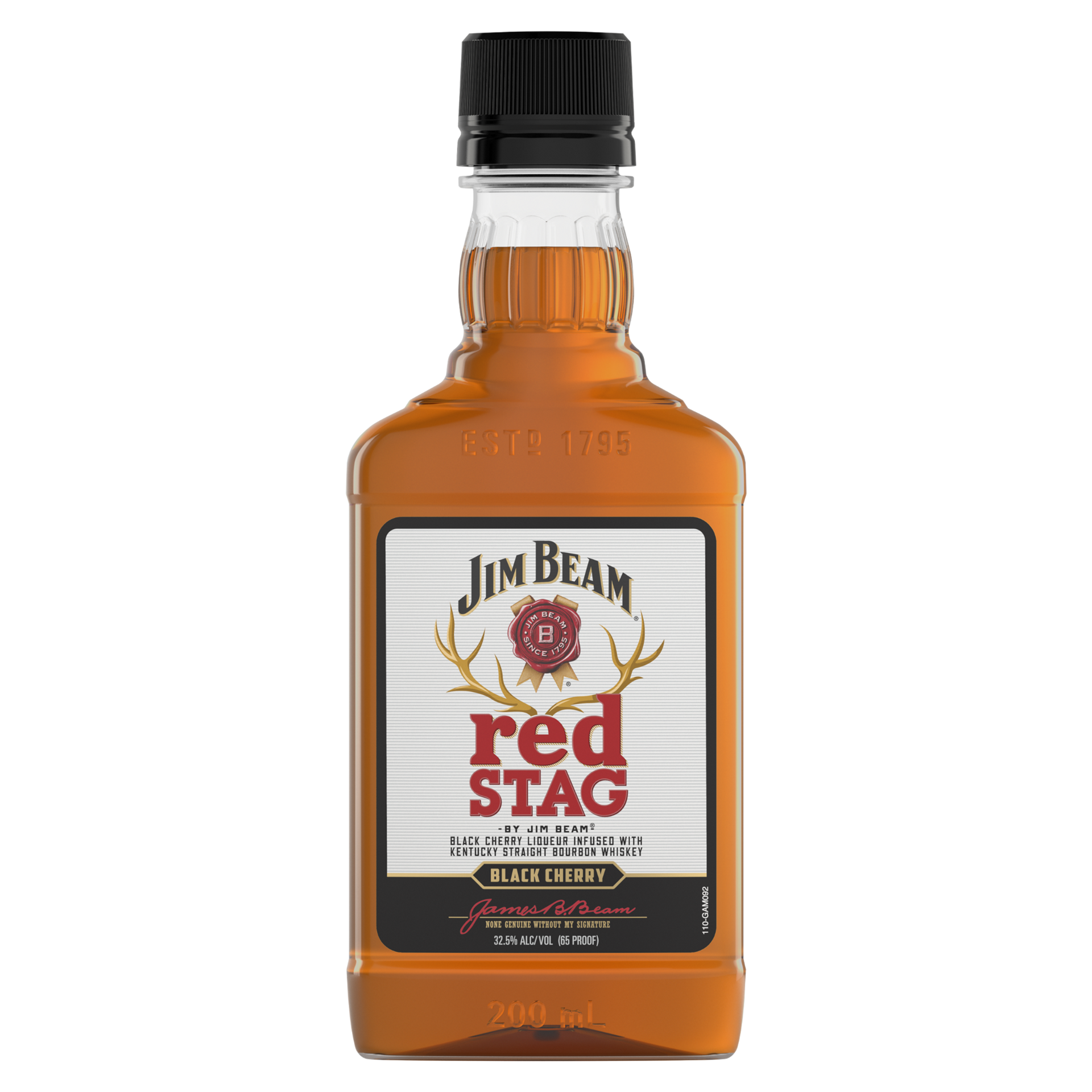slide 2 of 2, Jim Beam Red Stag Black Cherry Liqueur with Kentucky Straight Bourbon Whiskey 200 ml, 200 ml