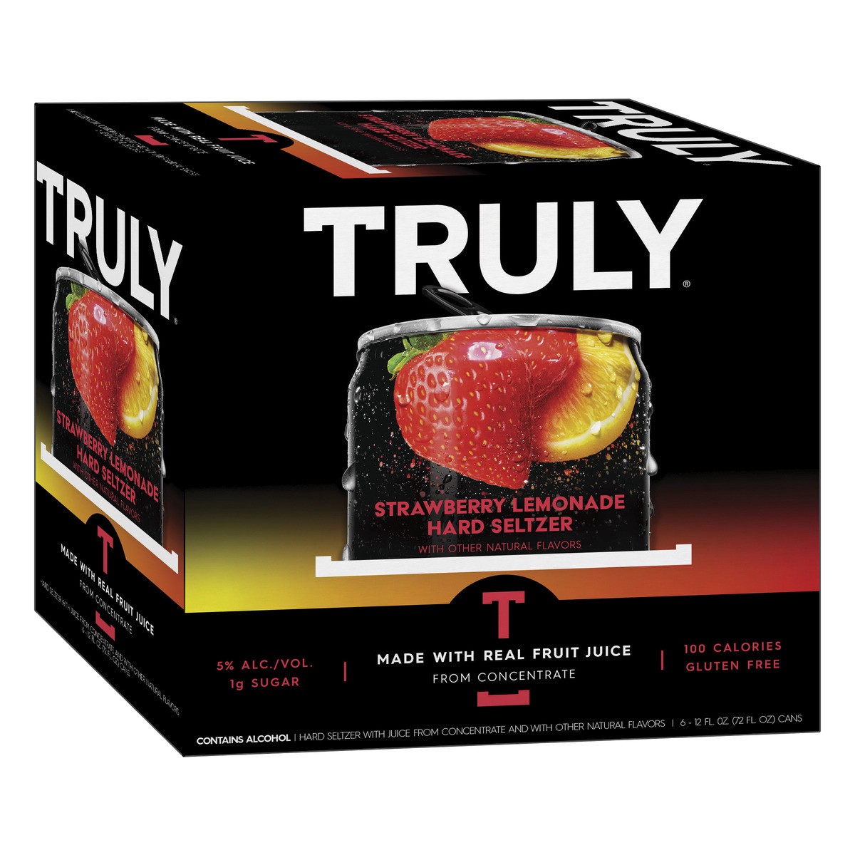 slide 3 of 6, TRULY Hard Seltzer Strawberry Lemonade (12 fl. oz. Can, 6pk.), 6 ct; 12 oz