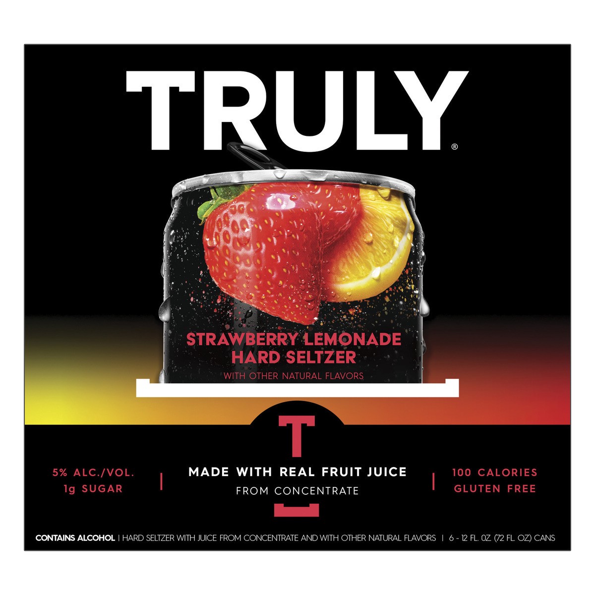 slide 4 of 6, TRULY Hard Seltzer Strawberry Lemonade (12 fl. oz. Can, 6pk.), 6 ct; 12 oz