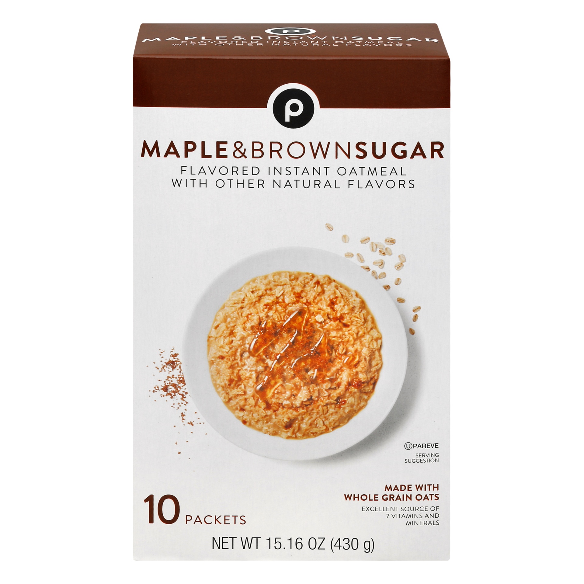 slide 1 of 1, Publix Maple & Brown Sugar Instant Oatmeal, 10 ct; 15.6 oz