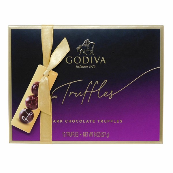 slide 1 of 1, GODIVA Dark Chocolate Truffles, 12 ct