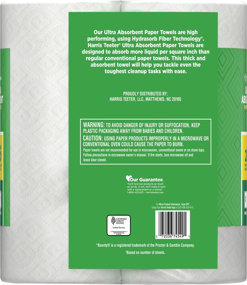 slide 2 of 4, Harris Teeter® Ultra Absorbent Paper Towels, 2 ct