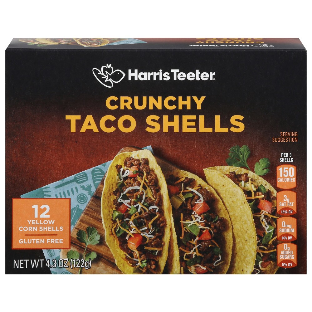 slide 1 of 2, Harris Teeter Crunchy Taco Shells, 4.3 oz