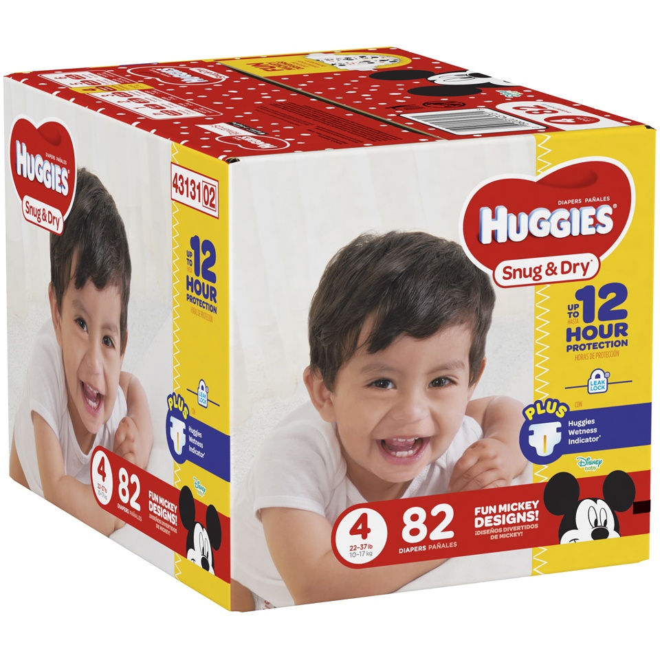slide 2 of 3, Huggies Snug Dry Packaging May Vary Diapers Size 4, 82 ct