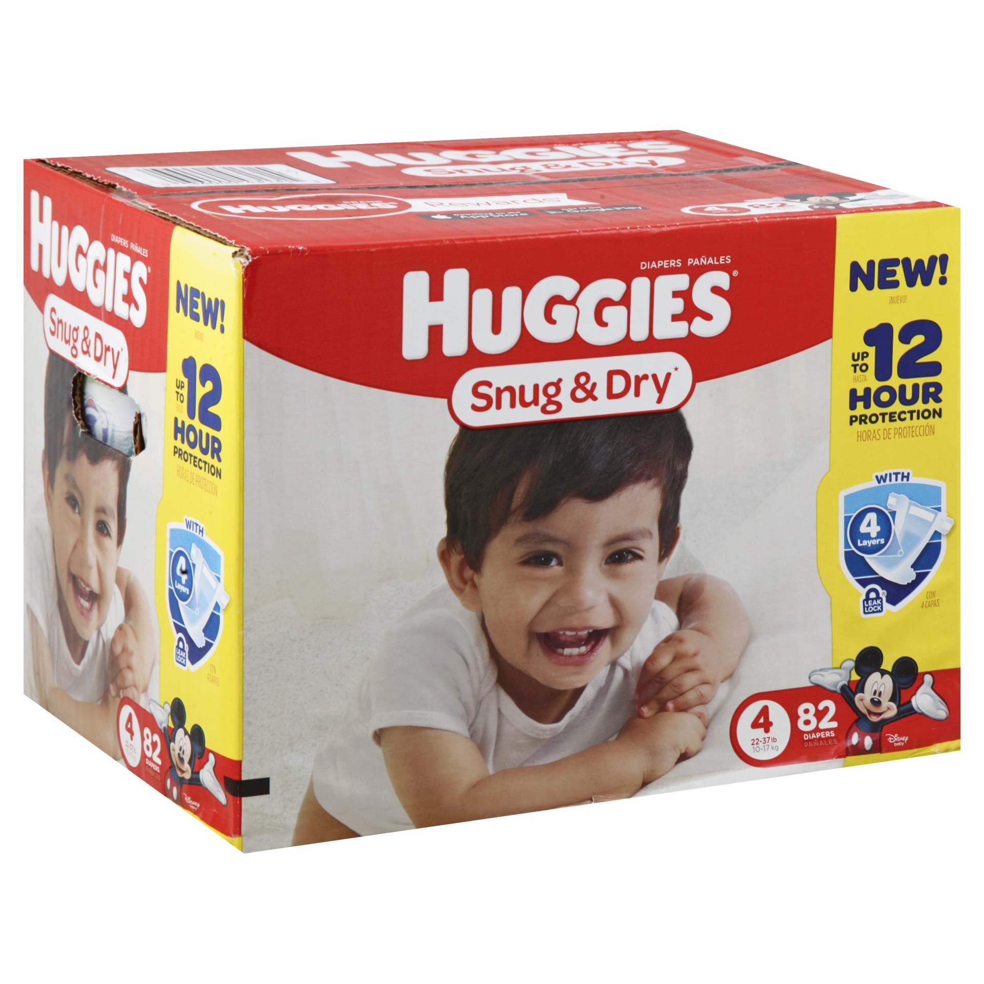 slide 1 of 1, Huggies Snug Dry Packaging May Vary Diapers Size 4, 82 ct