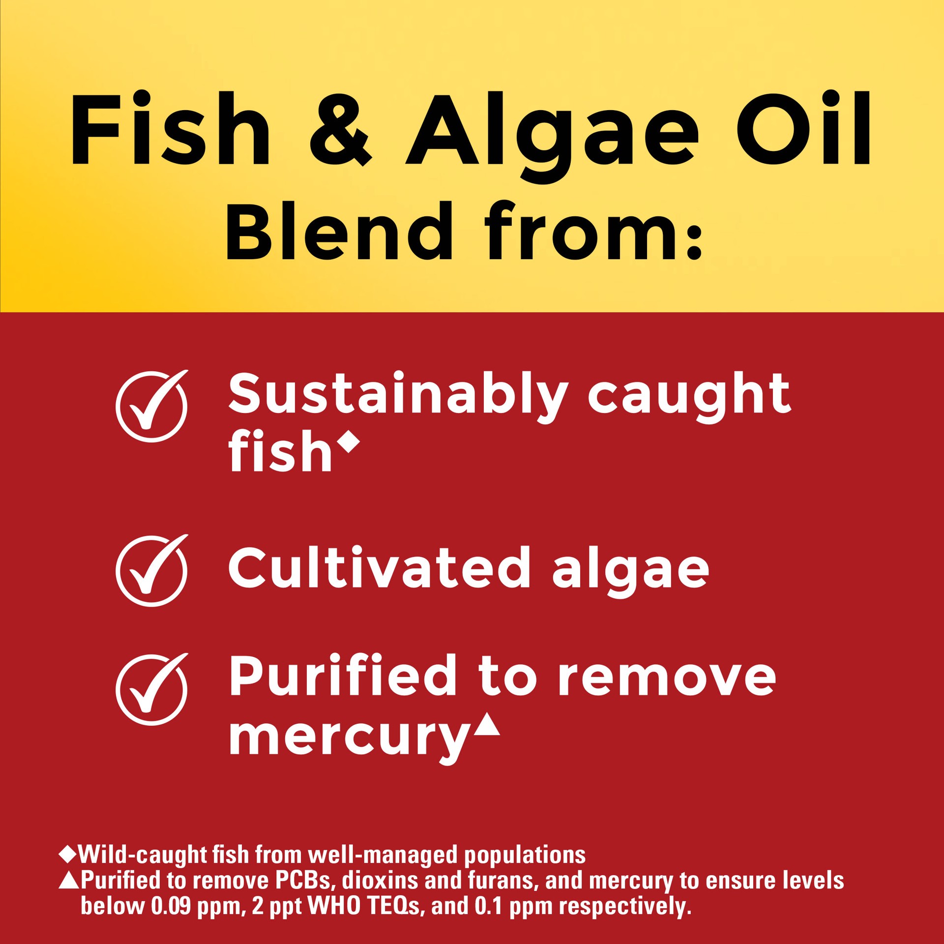 slide 4 of 7, Nature Made Omega 3 Fish Oil and Algae Oil Supplements, 1200mg, Omega 3 Supplement for Heart, Brain and Eyes Support, One Per Day, 60 Softgels, 60 ct
