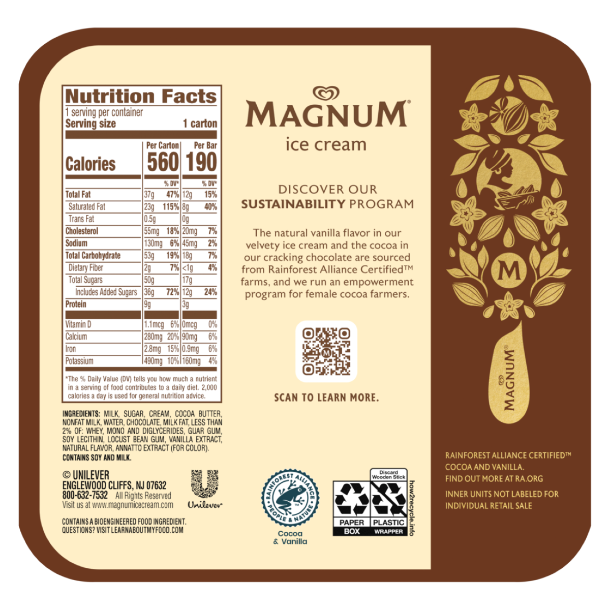 slide 11 of 25, Magnum Milk Chocolate Ice Cream Bars, 3 ct