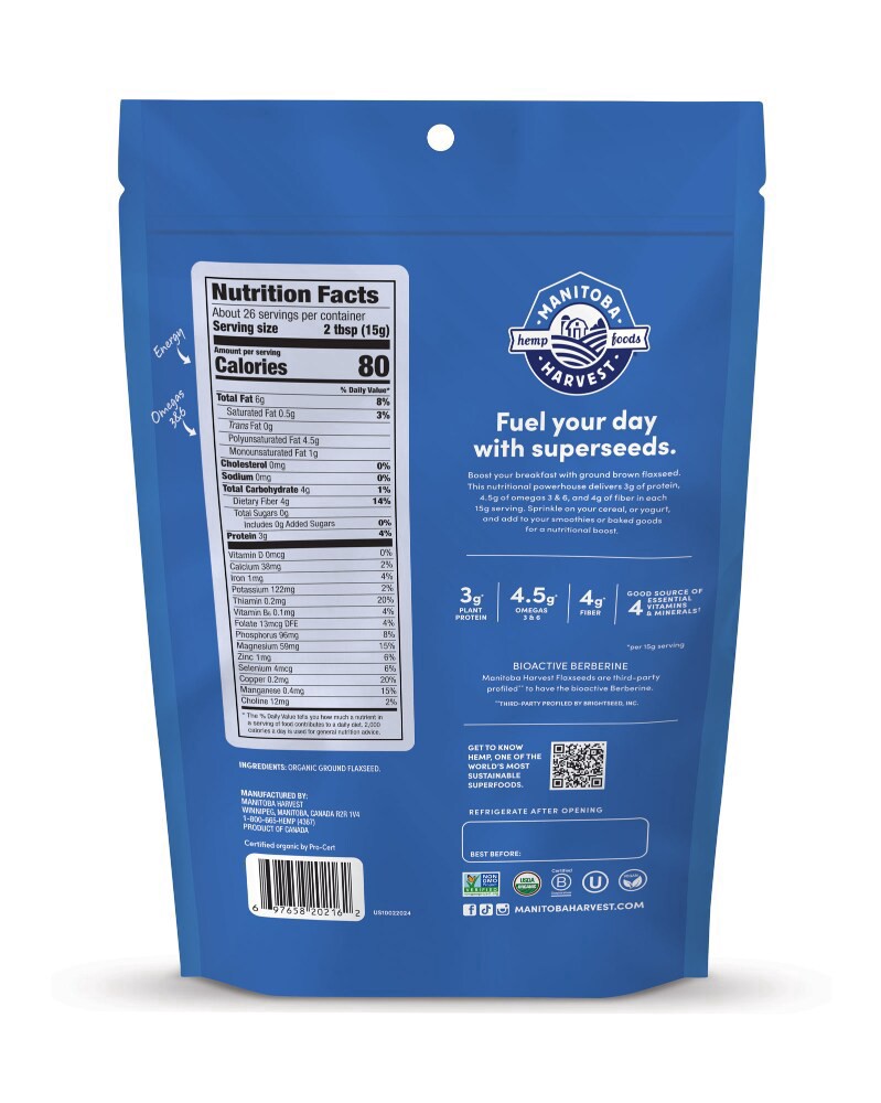 slide 2 of 2, Manitoba Harvest® Organic Ground Flaxseed, 14 oz