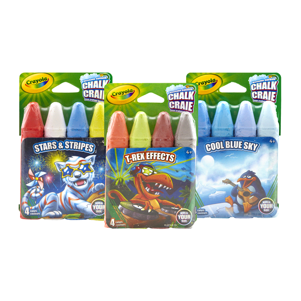 slide 1 of 1, Crayola Boy Assortment Washable Sidewalk Chalk, 4 ct