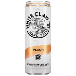 White Claw Hard Seltzer Peach, 19.2 fl oz Can, 5% ABV