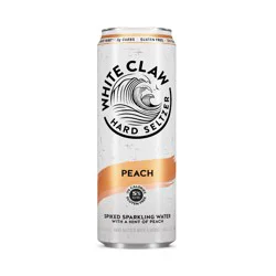 White Claw Hard Seltzer Peach, 19.2 fl oz Can, 5% ABV