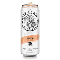 White Claw Hard Seltzer Peach, 19.2 fl oz Can, 5% ABV