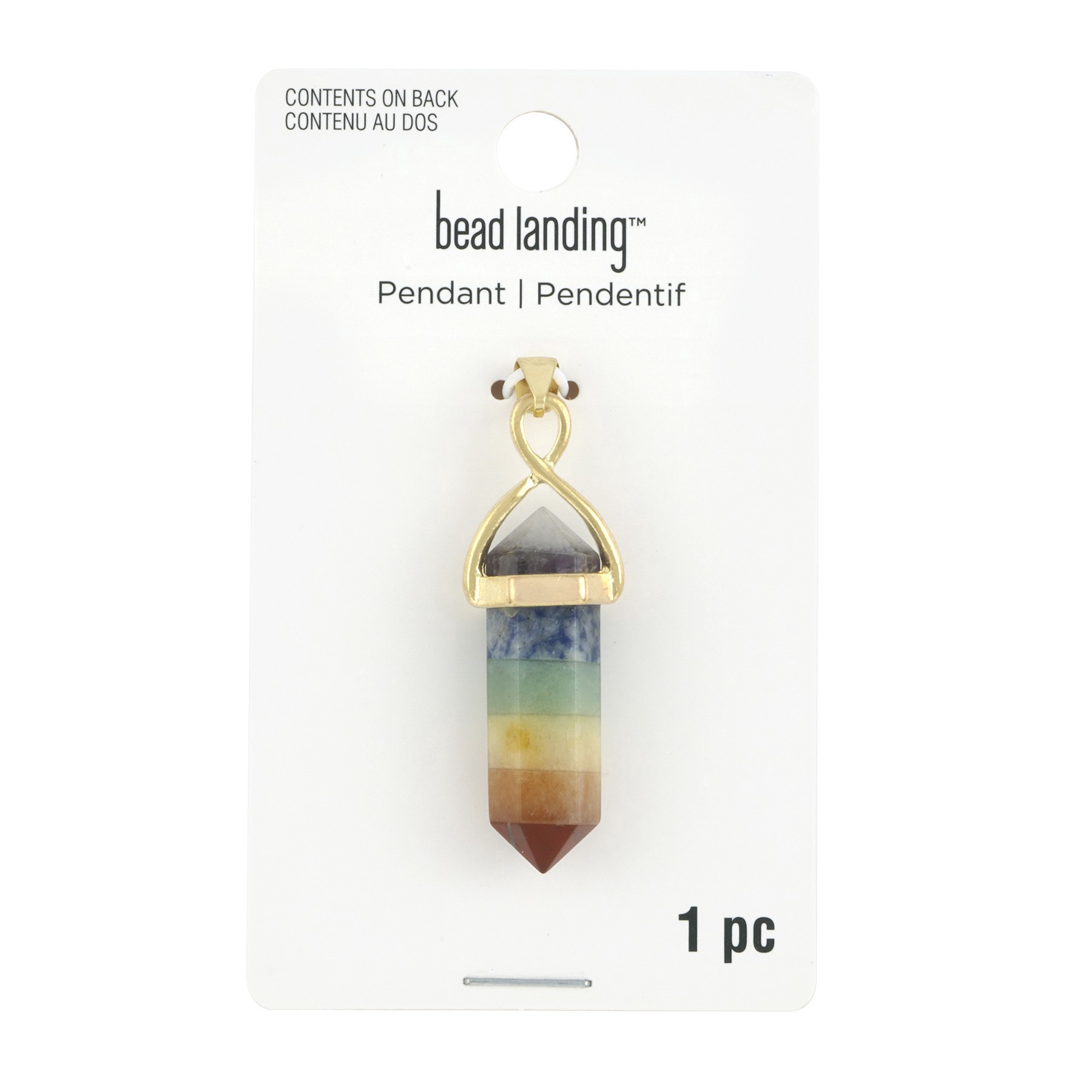 slide 3 of 3, Chakra Prism Pendant By Bead Landing, 46mm x 15.5mm
