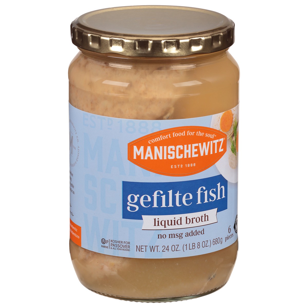 slide 2 of 9, Manischewitz Gefilte Fish In Liquid Broth, 24 oz