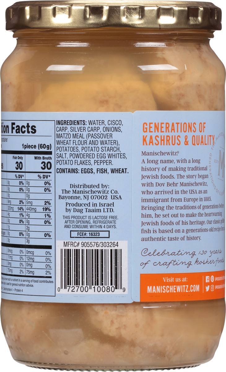 slide 5 of 9, Manischewitz Gefilte Fish In Liquid Broth, 24 oz