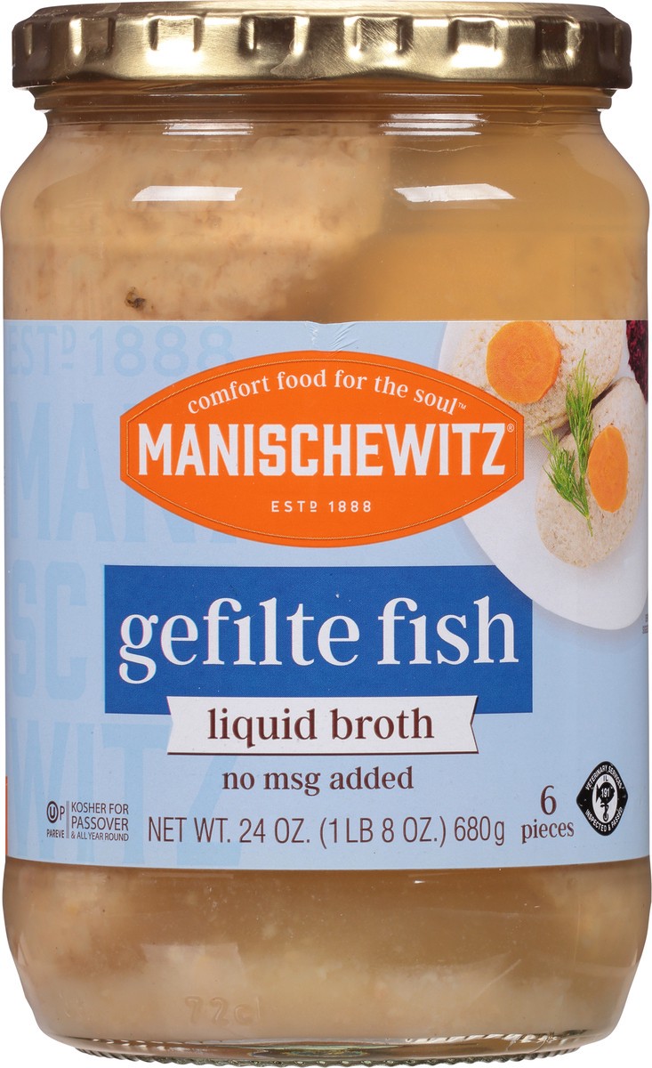 slide 6 of 9, Manischewitz Gefilte Fish In Liquid Broth, 24 oz