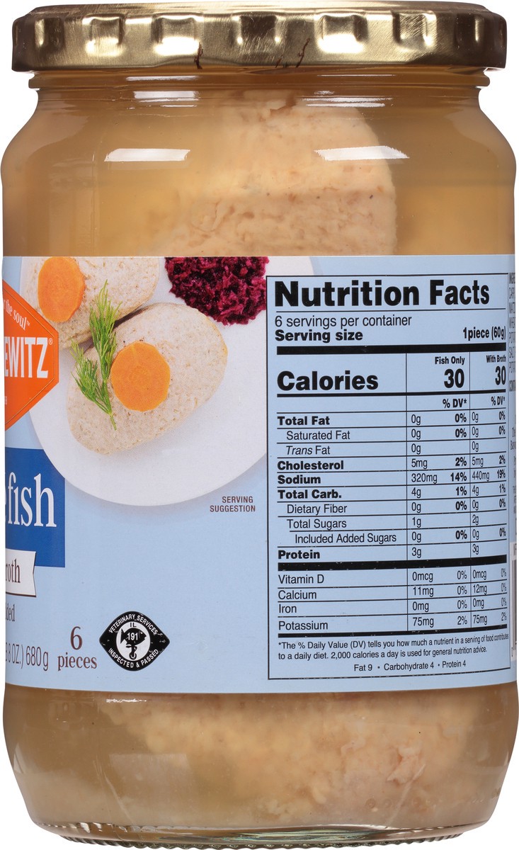 slide 8 of 9, Manischewitz Gefilte Fish In Liquid Broth, 24 oz