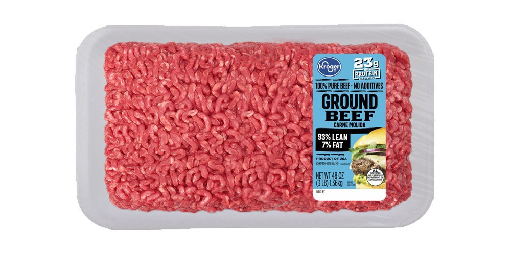 slide 1 of 2, Kroger 93% Lean Ground Beef, 3 lb