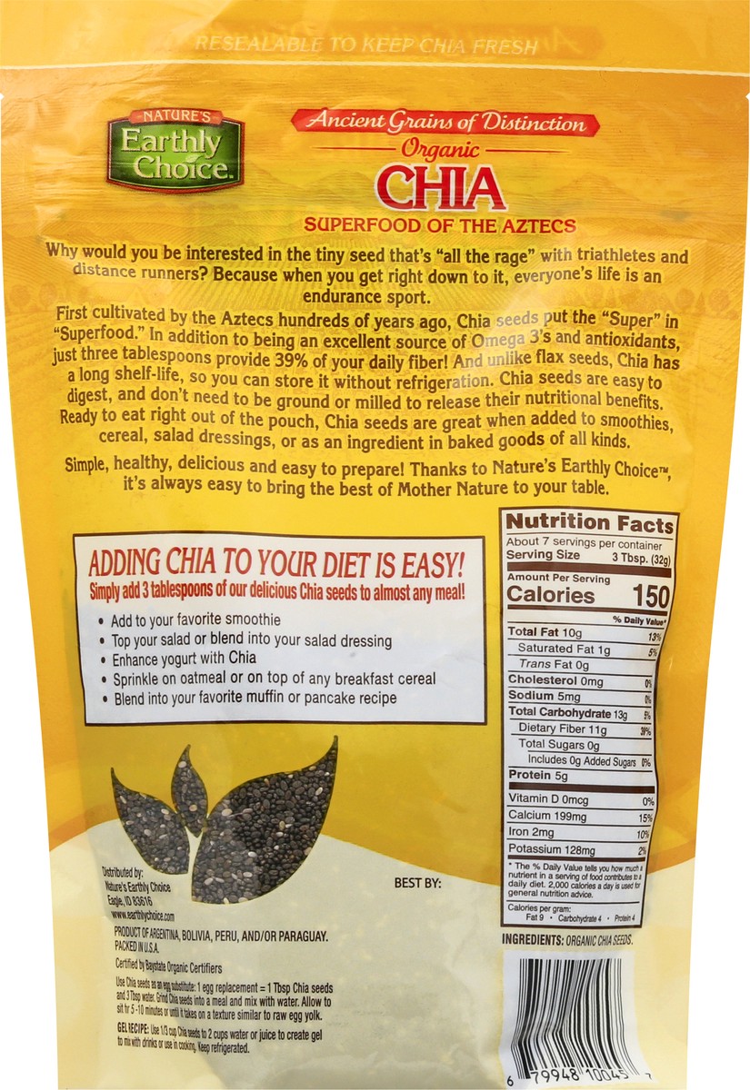 slide 5 of 9, Nature's Earthly Choice Organic Chia, 8 oz