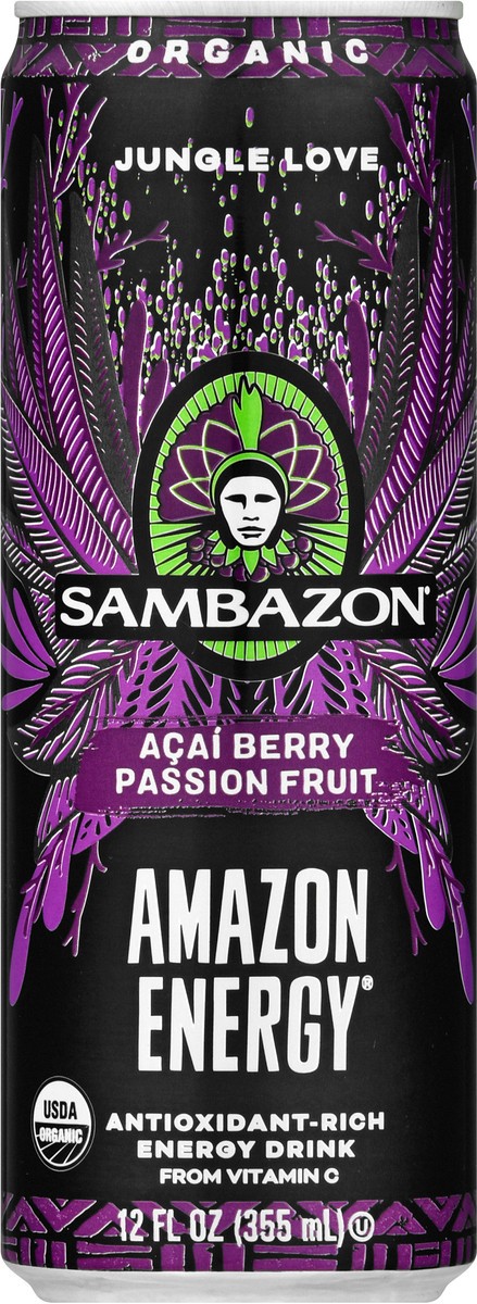 slide 1 of 9, Sambazon Amazon Energy Jungle Love Acai Berry Passion Fruit Energy Drink - 12 fl oz, 12 fl oz