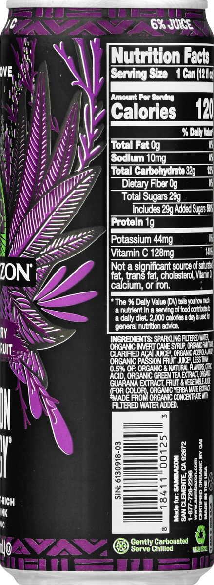 slide 3 of 9, Sambazon Amazon Energy Jungle Love Acai Berry Passion Fruit Energy Drink - 12 fl oz, 12 fl oz