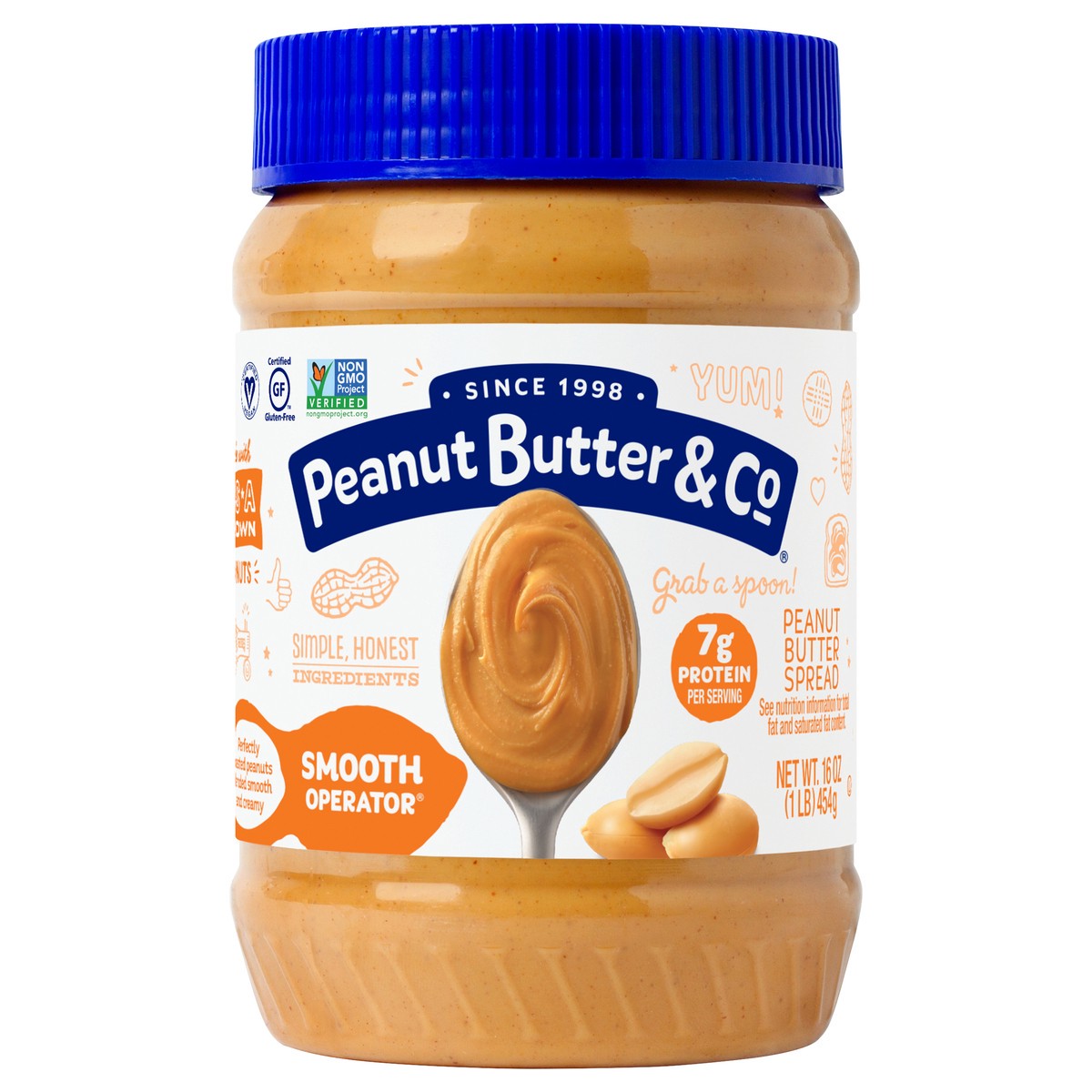 slide 1 of 8, Peanut Butter & Co. Smooth Operator Peanut Butter Spread 16 oz. Jar, 16 oz