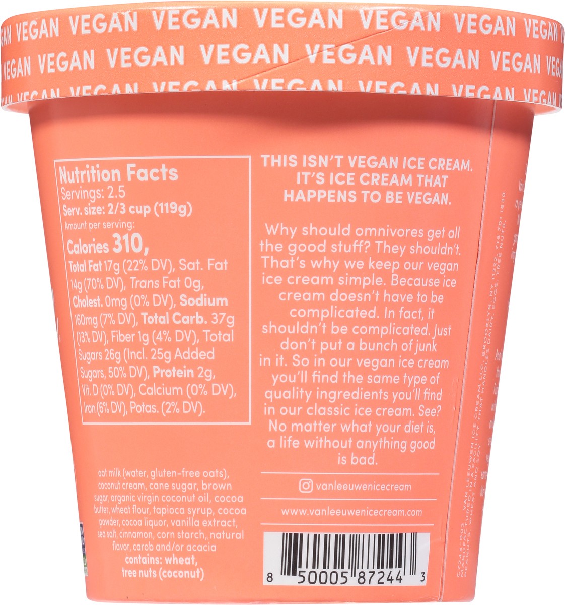 slide 4 of 14, Van Leeuwen Non-Dairy Churros & Fudge Frozen Dessert 14 fl oz, 14 fl oz