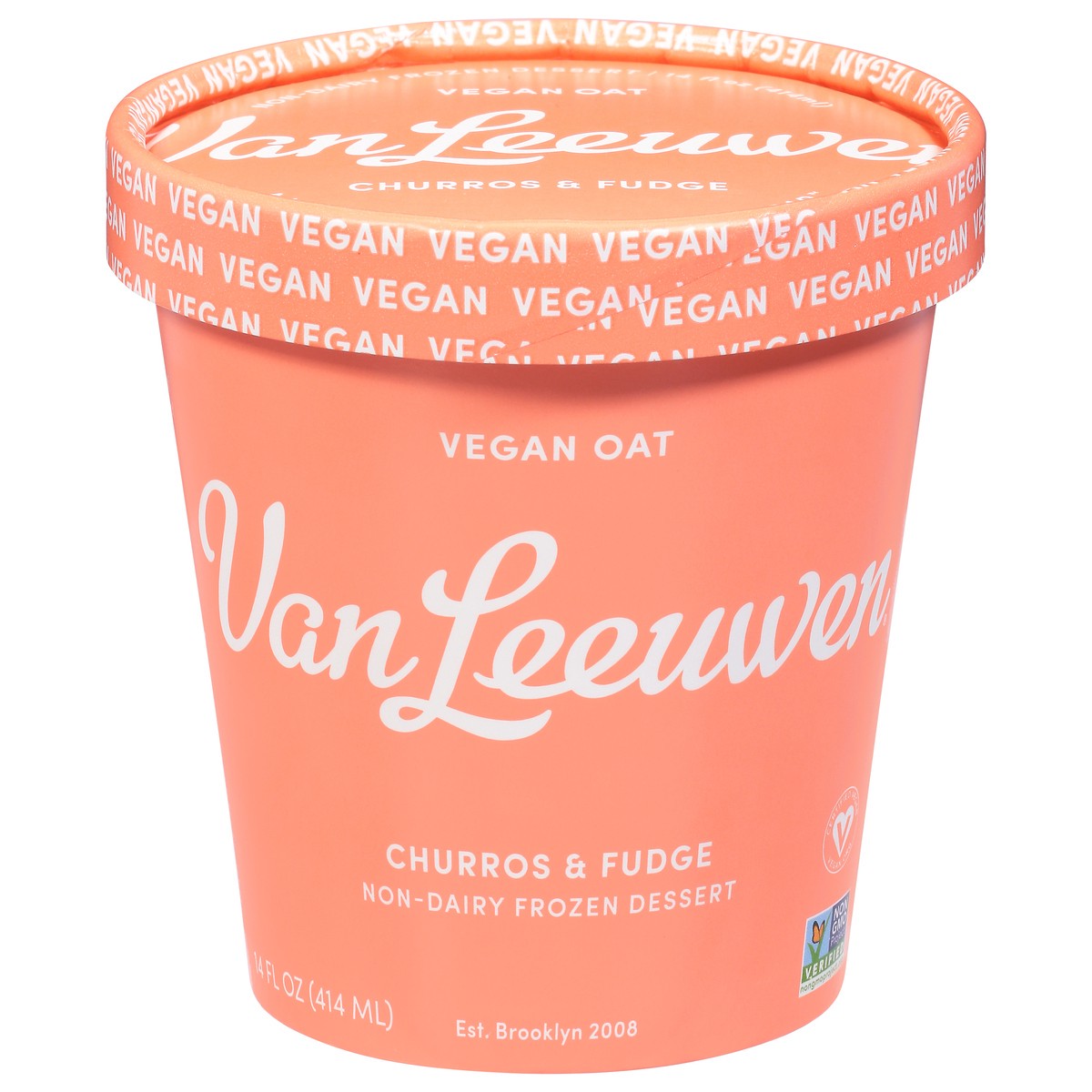 slide 1 of 14, Van Leeuwen Non-Dairy Churros & Fudge Frozen Dessert 14 fl oz, 14 fl oz