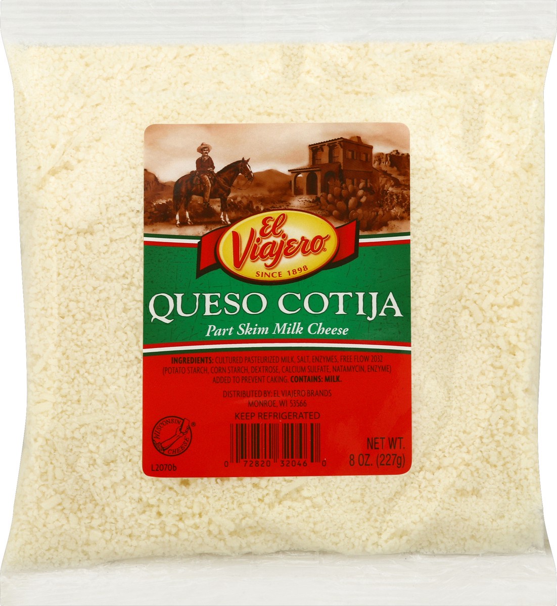 slide 1 of 6, El Viajero Grated Cotija Crumbling Cheese, 8 oz