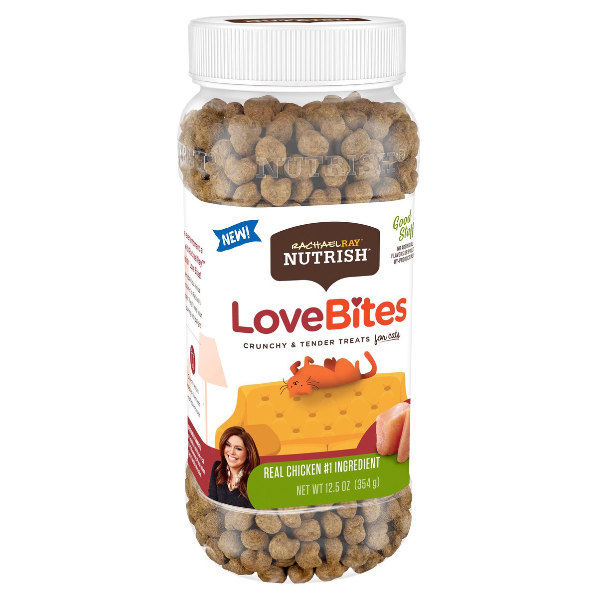 slide 2 of 7, Rachael Ray Nutrish Love Bites Cat Treats, Chicken, 12.5 Ounce Canister, 12.5 oz