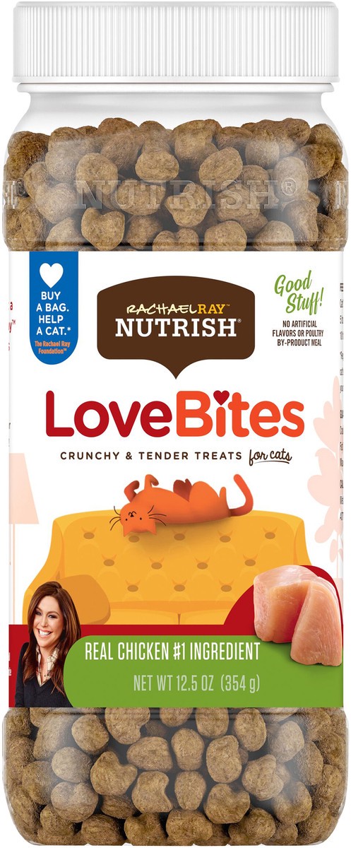 slide 4 of 7, Rachael Ray Nutrish Love Bites Cat Treats, Chicken, 12.5 Ounce Canister, 12.5 oz