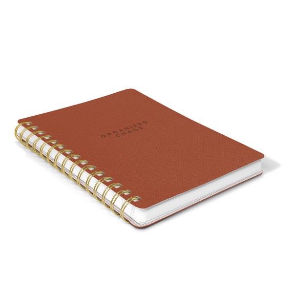 slide 4 of 4, Studio Oh! Agatha Notebook, 8-1/4"" X 6-1/4"", 1 Subject, College Rule, 208 Pages, Organized Chaos (Cinnamon Brown), 1 ct