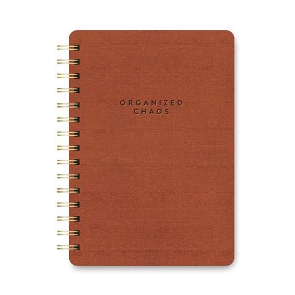 slide 1 of 4, Studio Oh! Agatha Notebook, 8-1/4"" X 6-1/4"", 1 Subject, College Rule, 208 Pages, Organized Chaos (Cinnamon Brown), 1 ct