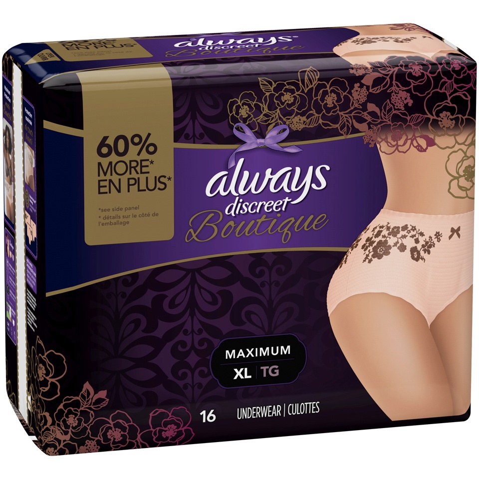 Always Discreet Boutique Incontinence Underwear for Women, Maximum