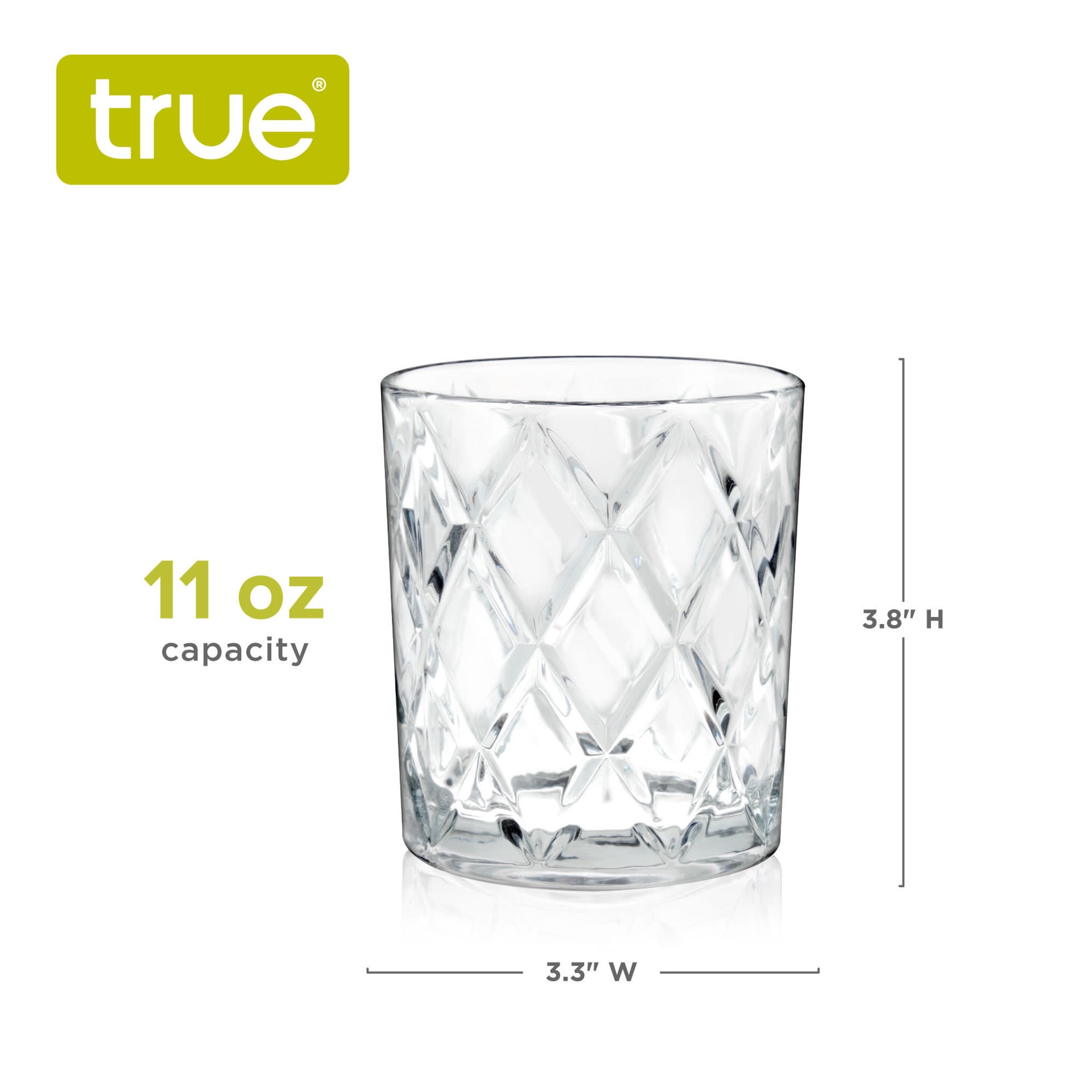 slide 5 of 5, True 11 Ounce Scotch Tumbler Glasses 4 ea, 1 ct