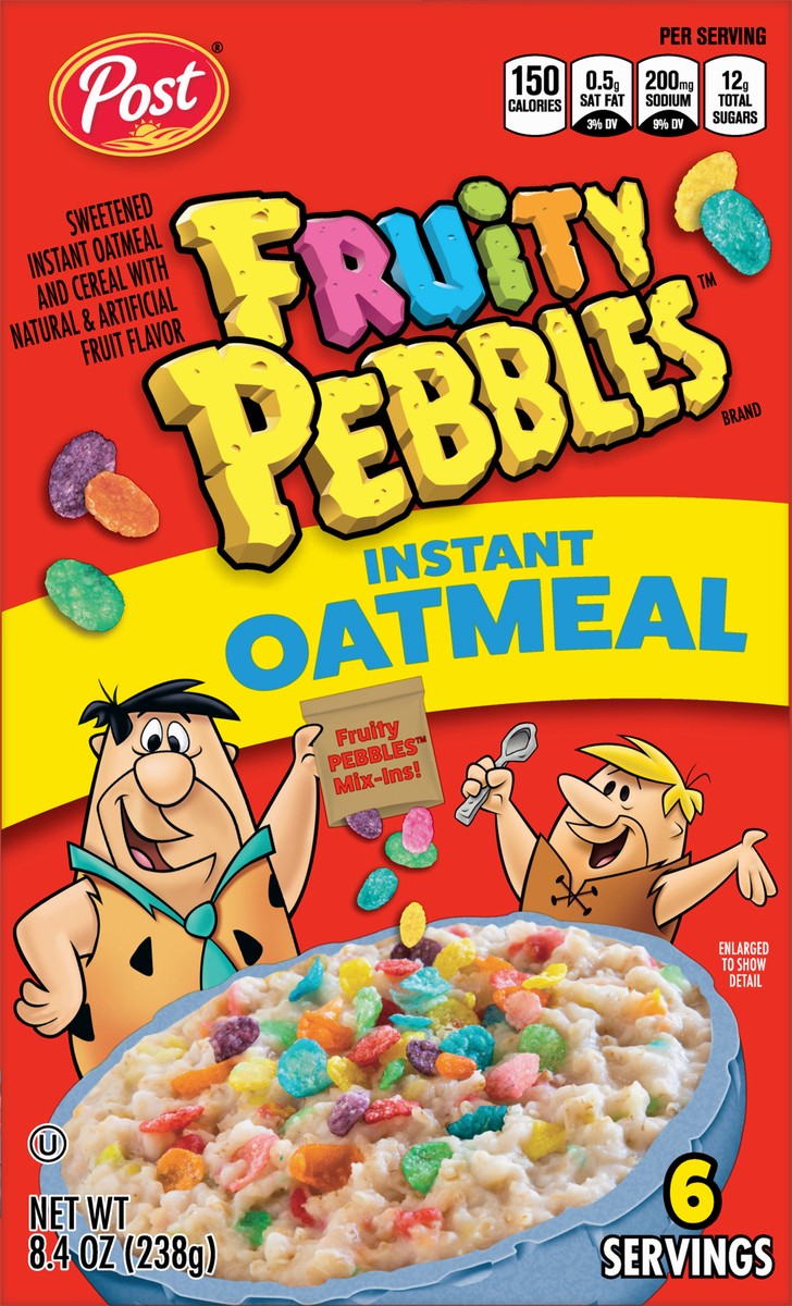 slide 2 of 14, Pebbles Fruity Pebbles Instant Oatmeal 8.4 oz, 8.4 oz