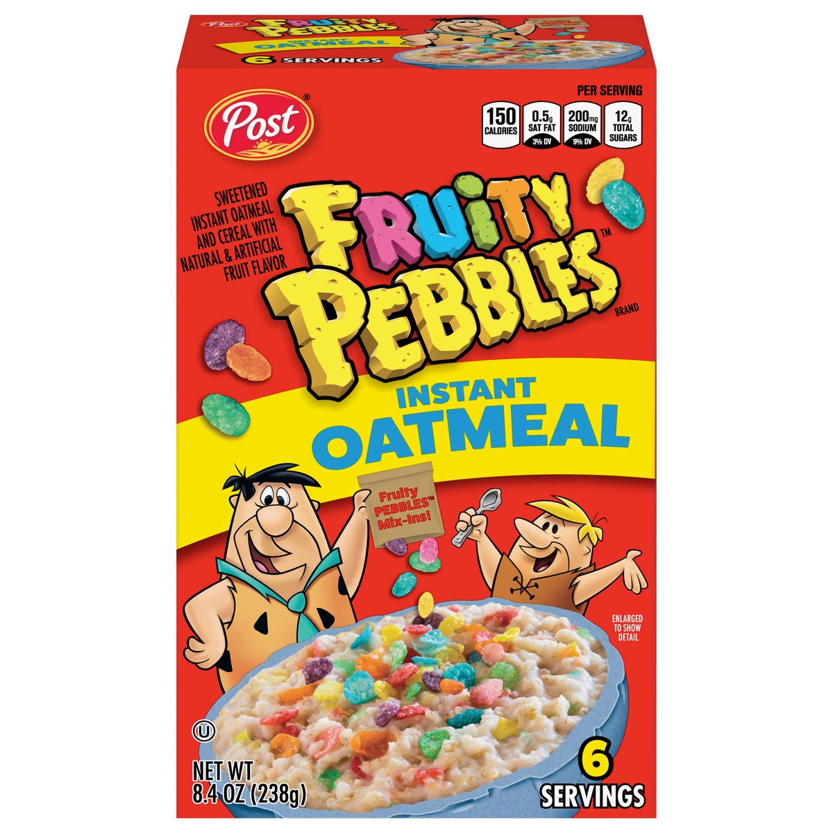 slide 1 of 14, Pebbles Fruity Pebbles Instant Oatmeal 8.4 oz, 8.4 oz