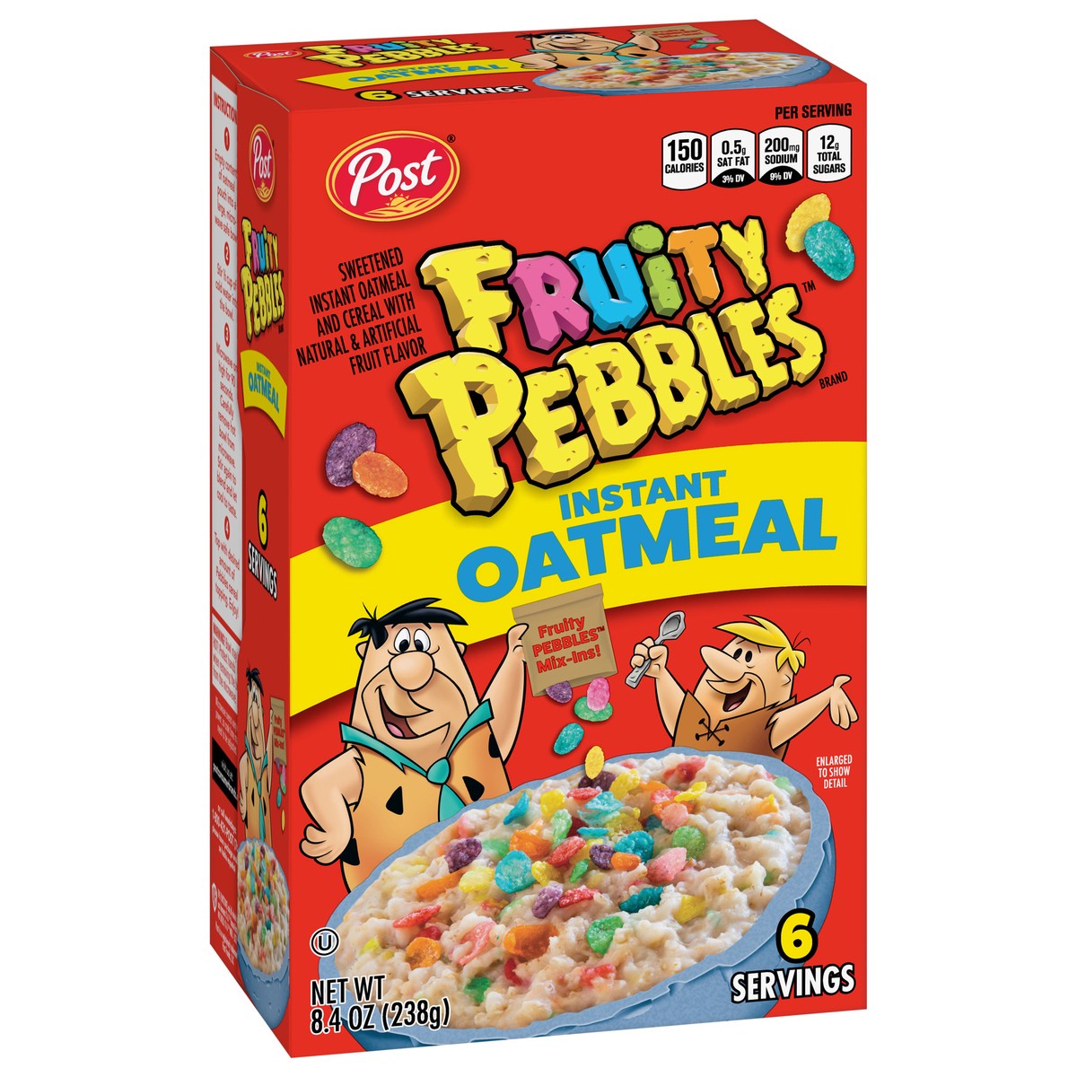 slide 9 of 14, Pebbles Fruity Pebbles Instant Oatmeal 8.4 oz, 8.4 oz