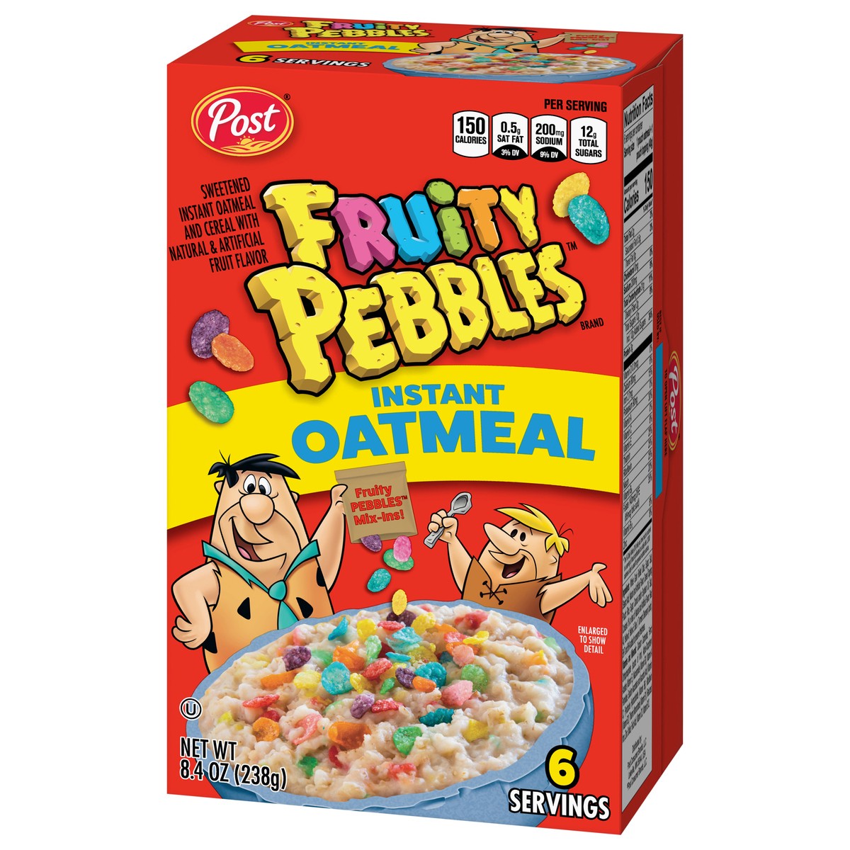 slide 10 of 14, Pebbles Fruity Pebbles Instant Oatmeal 8.4 oz, 8.4 oz