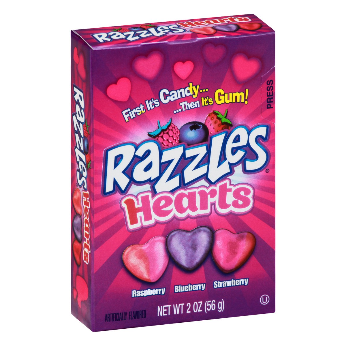 slide 2 of 10, Razzles Candy Hearts Box, 2 oz