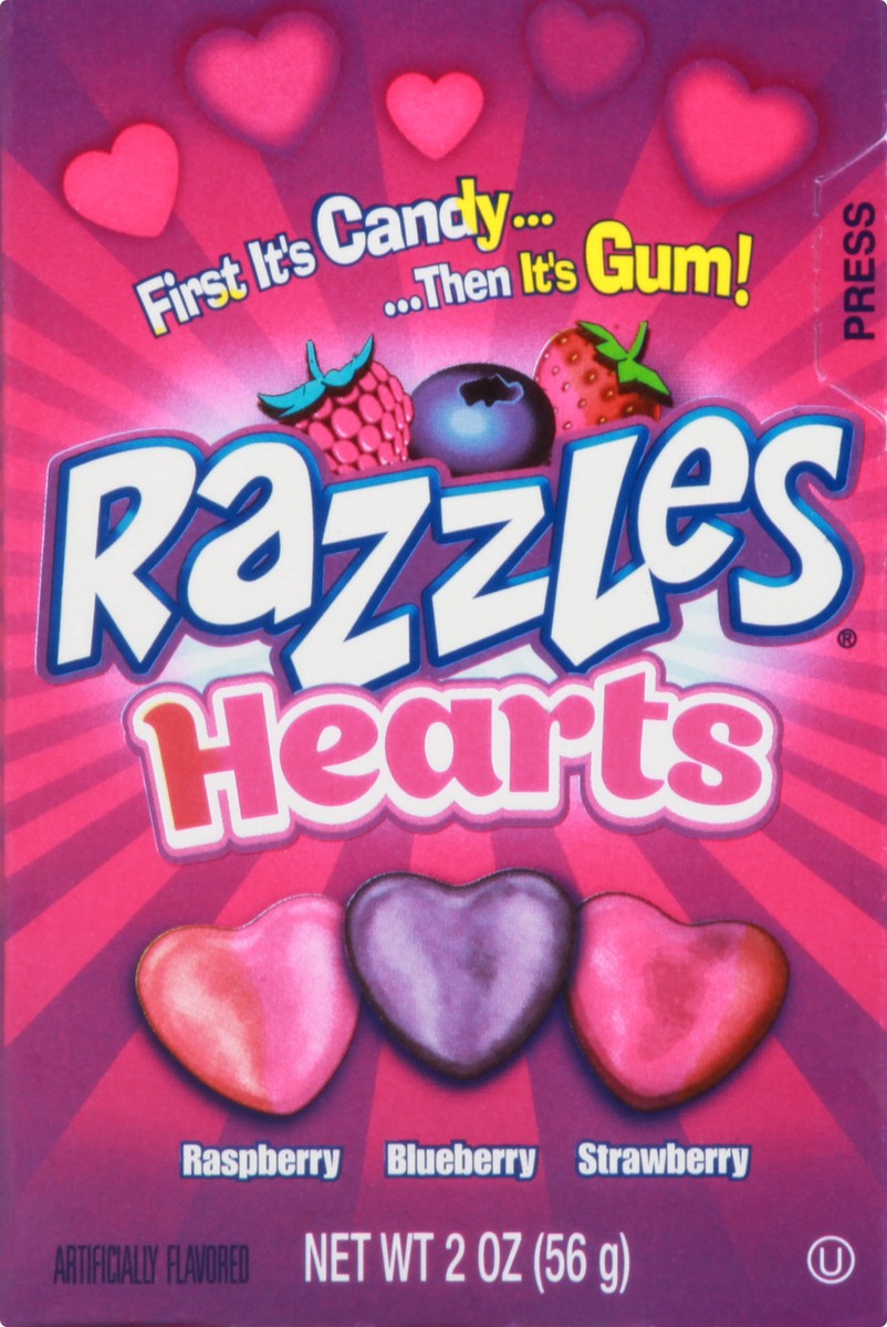 slide 7 of 10, Razzles Candy Hearts Box, 2 oz