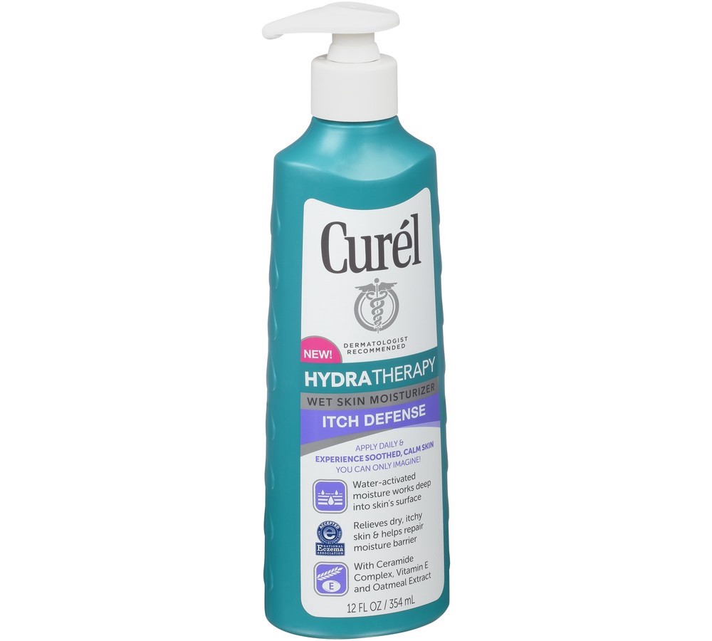 slide 2 of 3, Curél Hydra Therapy Itch Defense Wet Skin Moisturizer, 12 fl oz