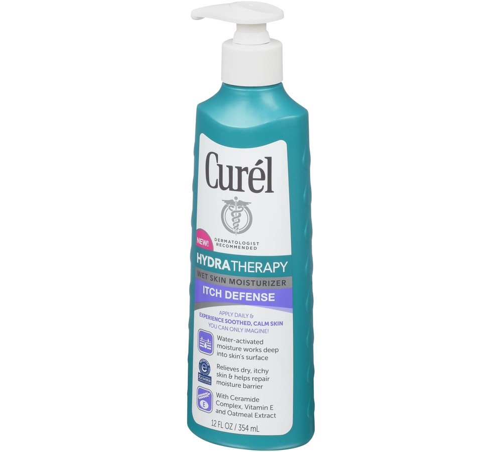 slide 3 of 3, Curél Hydra Therapy Itch Defense Wet Skin Moisturizer, 12 fl oz